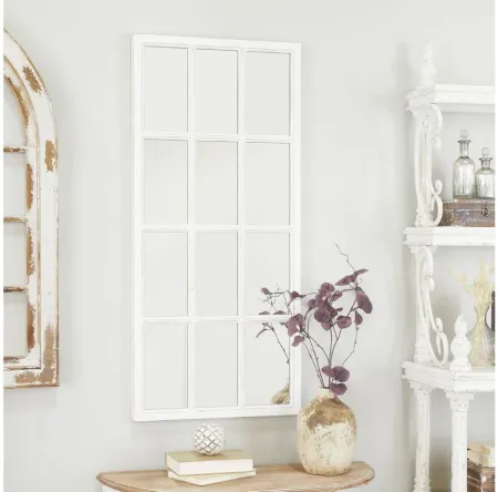 Ivy Collection White Wood Farmhouse Wall Mirror in White by UMA Enterprises