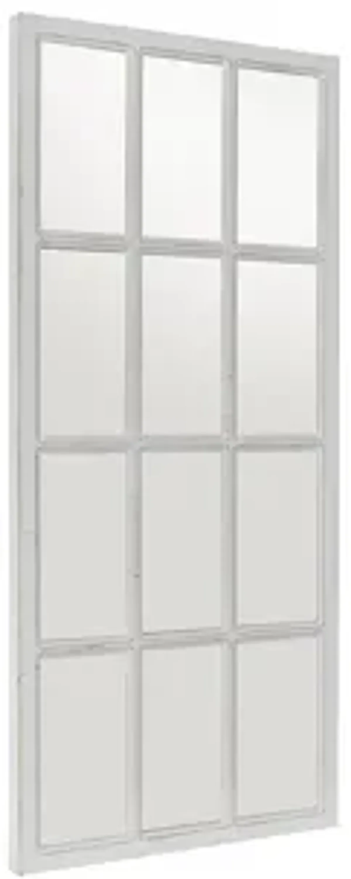 Ivy Collection White Wood Farmhouse Wall Mirror