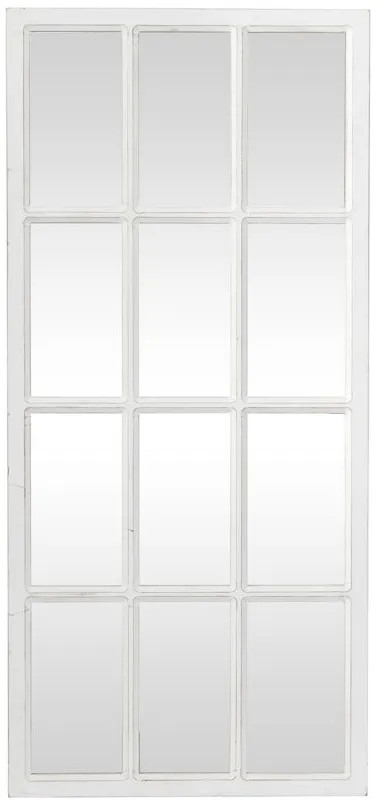 Ivy Collection White Wood Farmhouse Wall Mirror in White by UMA Enterprises