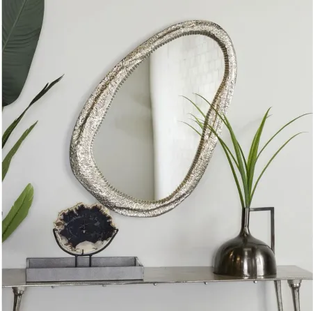 Ivy Collection Silver Aluminum Wall Mirror in Silver by UMA Enterprises