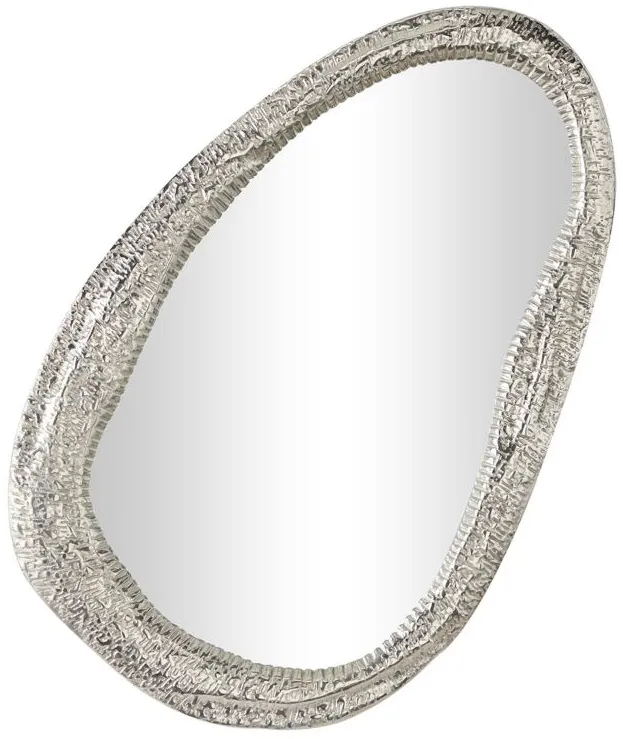 Ivy Collection Silver Aluminum Wall Mirror in Silver by UMA Enterprises