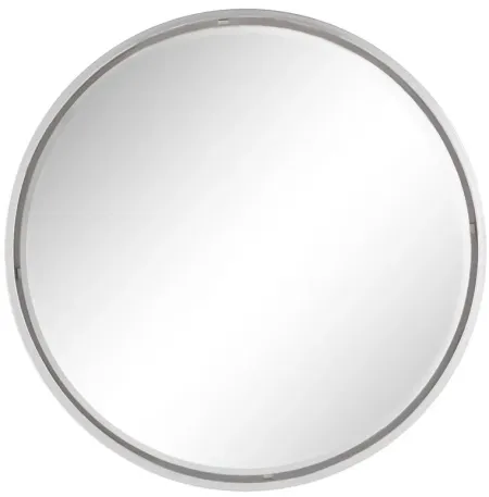 Ivy Collection Silver Metal Wall Mirror in Silver by UMA Enterprises