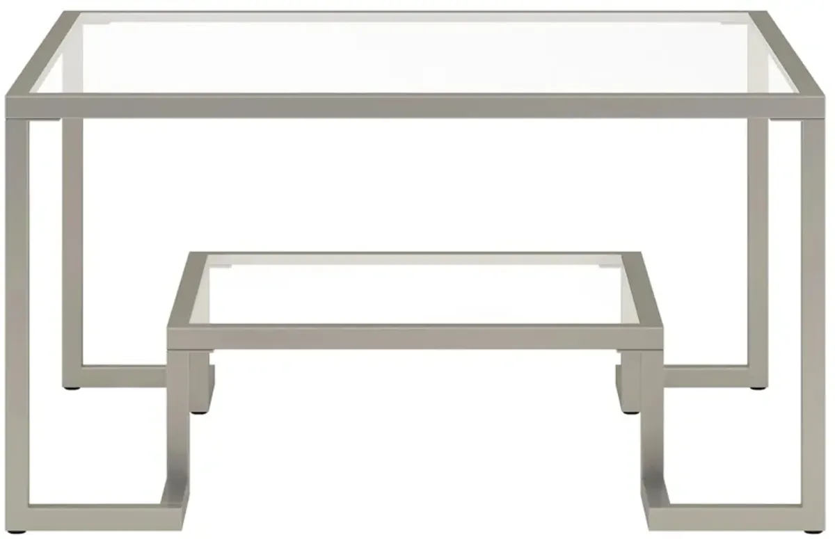 Anne Square Coffee Table in Satin Nickel by Hudson & Canal