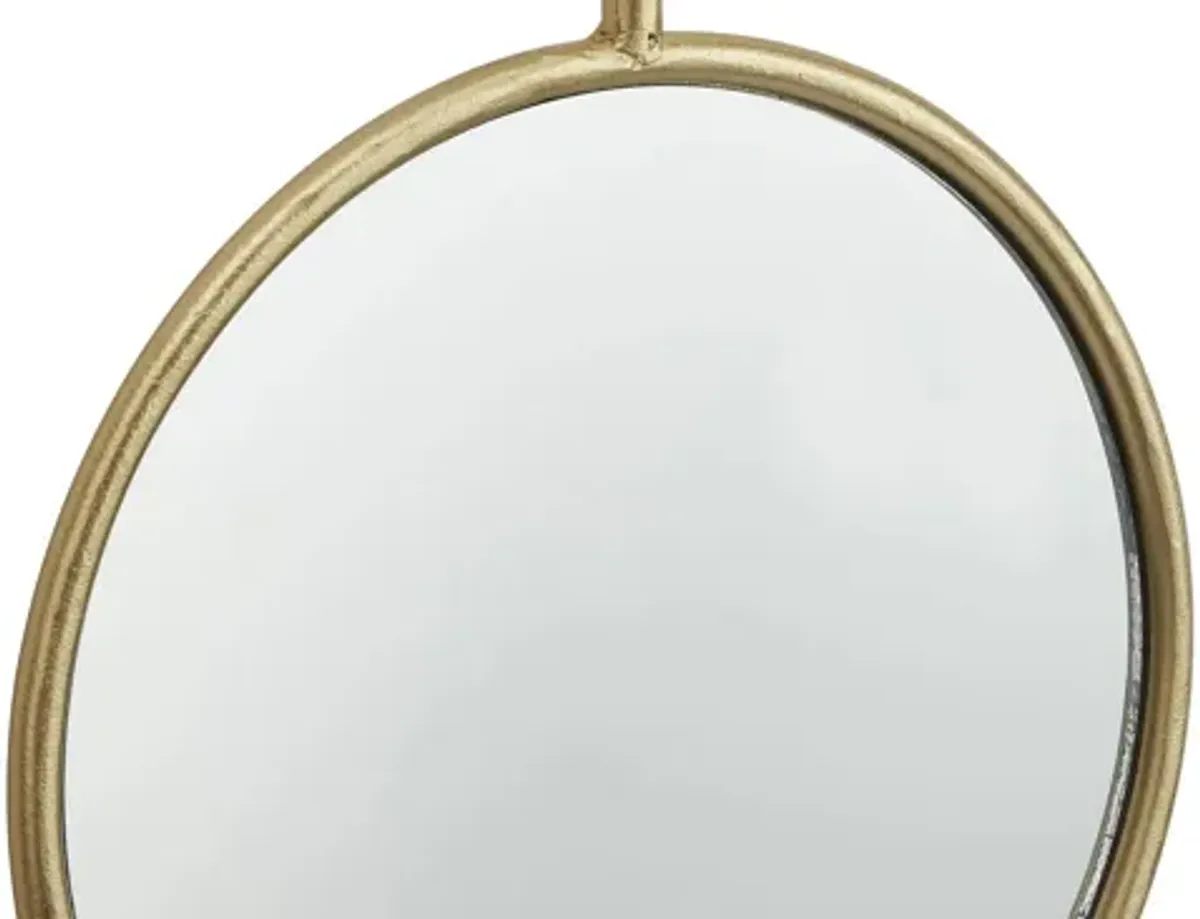 Ivy Collection Gold Metal Wall Mirror