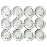 Ivy Collection Silver Glass Glam Wall Mirror in Silver by UMA Enterprises