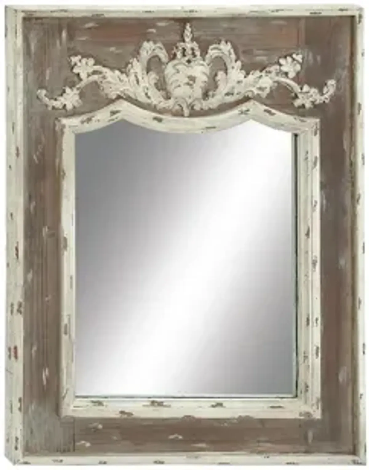 Ivy Collection Brown Wood Rustic Wall Mirror
