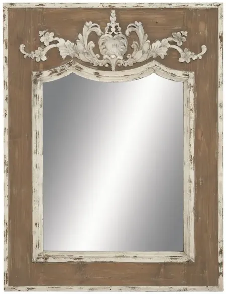 Ivy Collection Brown Wood Rustic Wall Mirror in Brown by UMA Enterprises