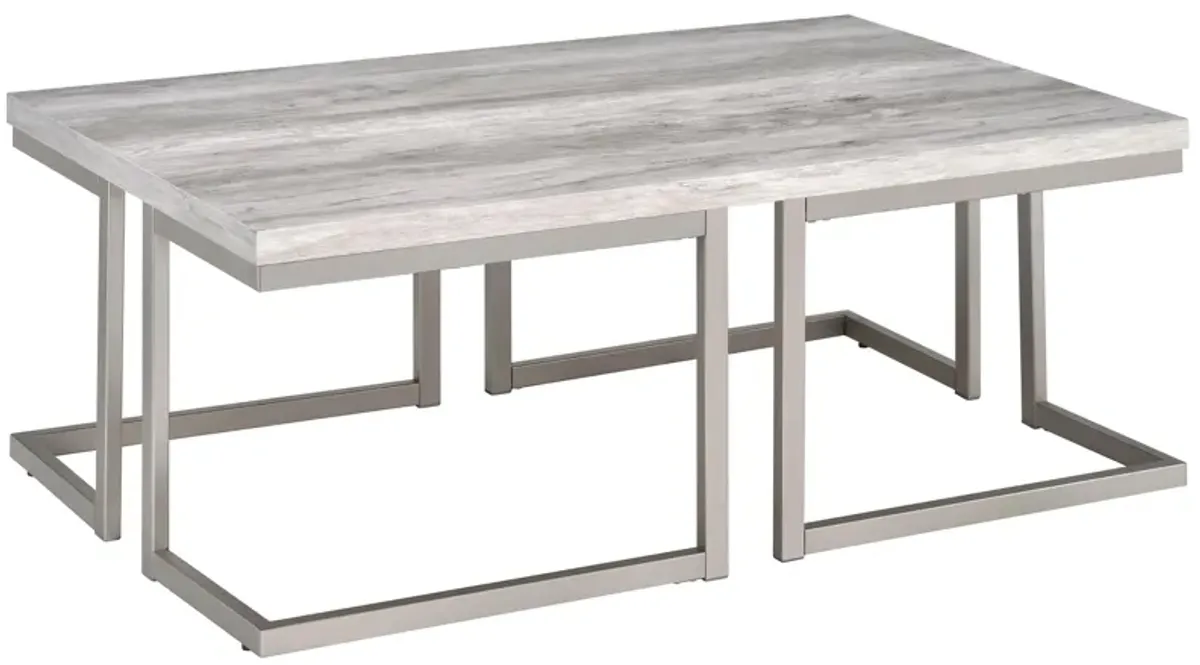 David Cocktail Table in Grey Driftwood by STEVE SILVER COMPANY