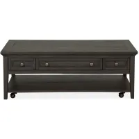 Westley Falls Rectangular Coffee Table w/ Casters in Graphite by Magnussen Home