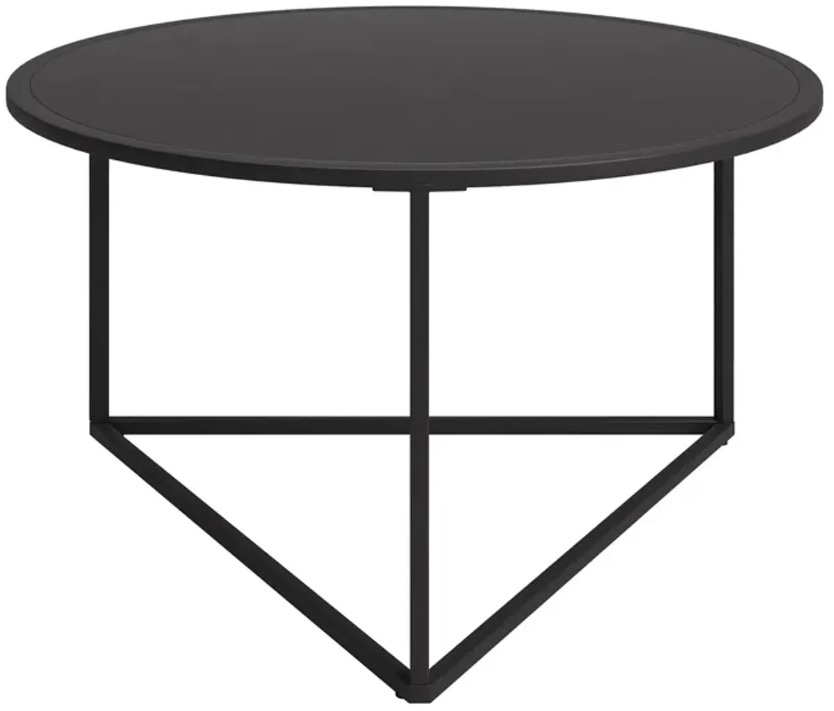 Raya Round Coffee Table with Metal Top in Blackened Bronze by Hudson & Canal