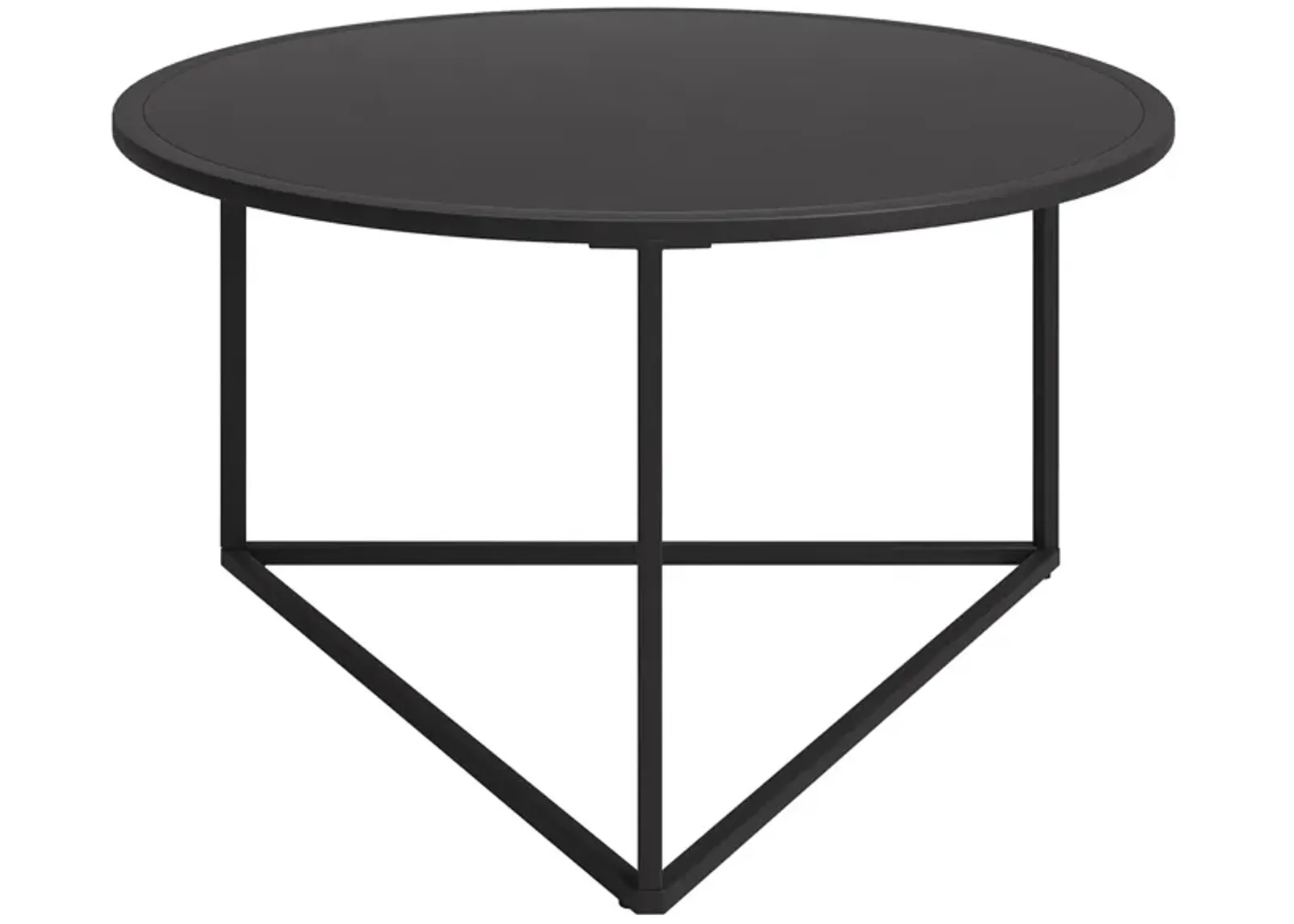 Raya Round Coffee Table with Metal Top in Blackened Bronze by Hudson & Canal