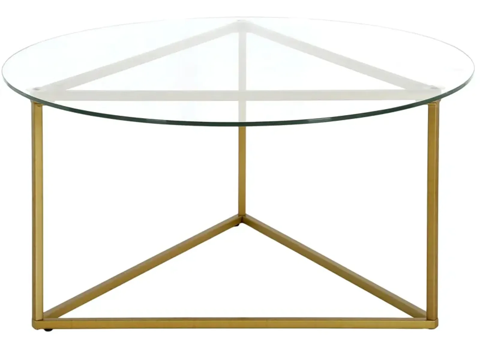 Raya Round Coffee Table with Glass Top