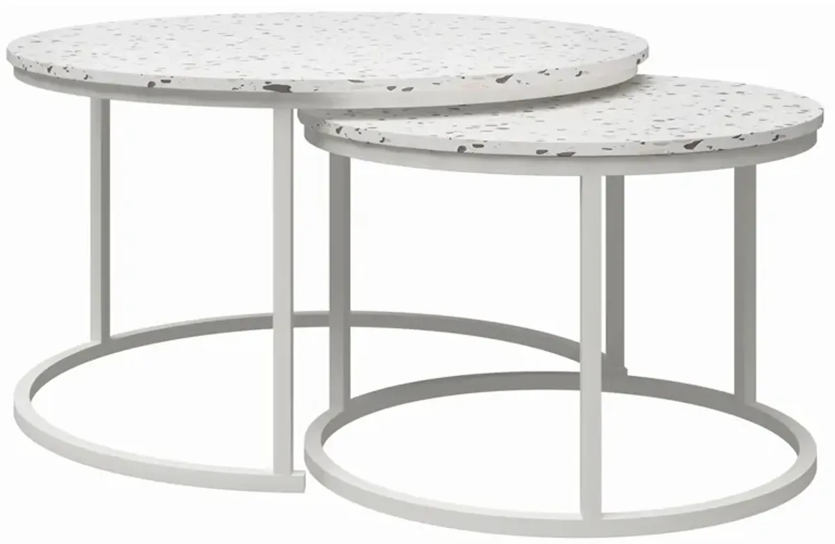 CosmoLiving Amelia Nesting Coffee Tables in Terrazzo by DOREL HOME FURNISHINGS