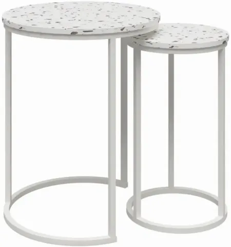 CosmoLiving Amelia Nesting End Tables in Terrazzo/Silver by DOREL HOME FURNISHINGS