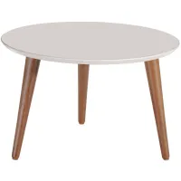 Moore 23" Round Mid-High Coffee Table in Off White by Manhattan Comfort