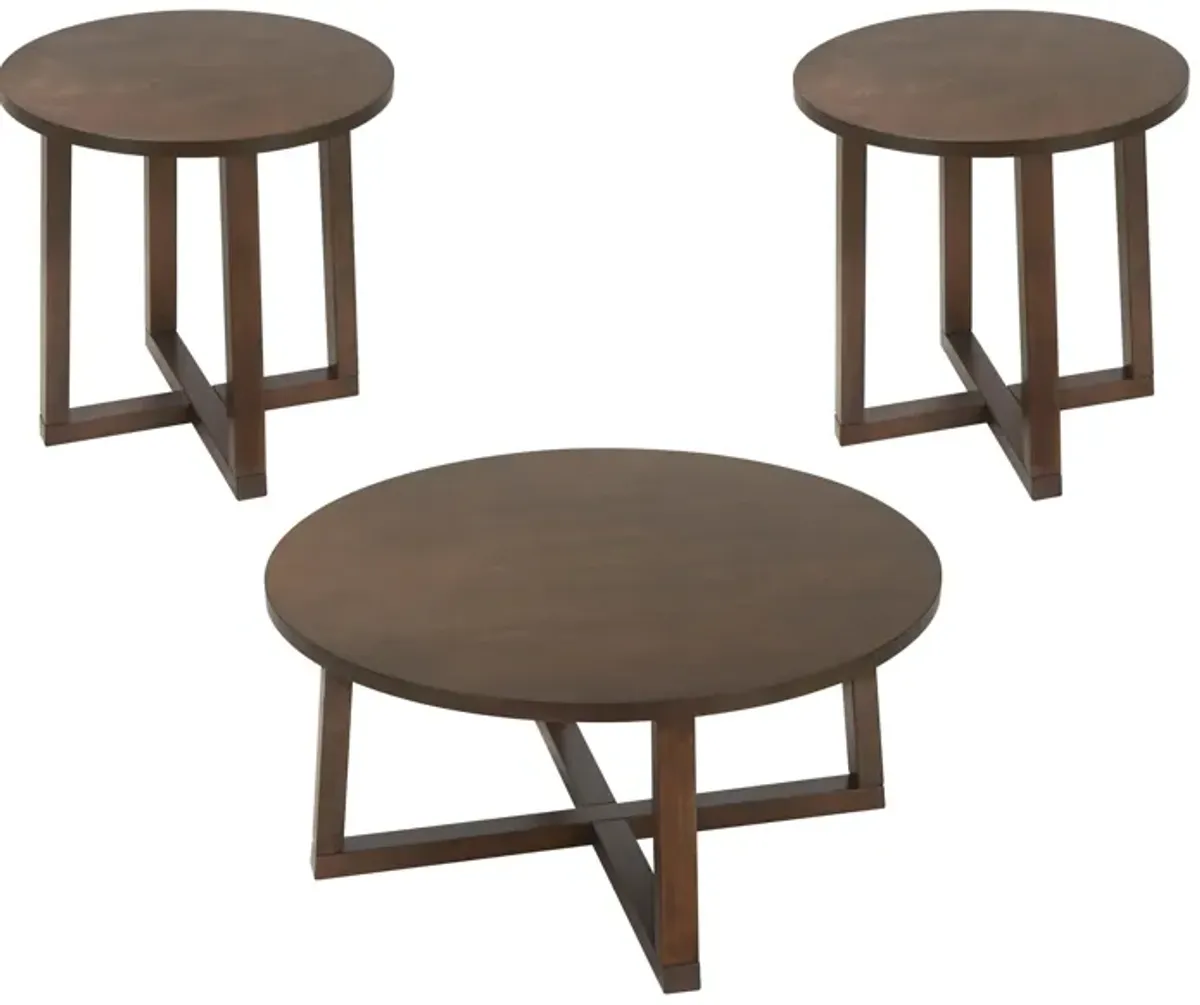 Trinity 3-pc. Occasional Tables w/ Casters in Brown by Elements International Group