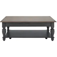 Charleston Rectangular Cocktail Table in Slate/Weathered Pine by Liberty Furniture
