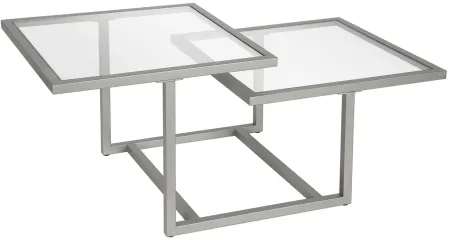 Amalie Two-Tier Coffee Table in Nickel by Hudson & Canal