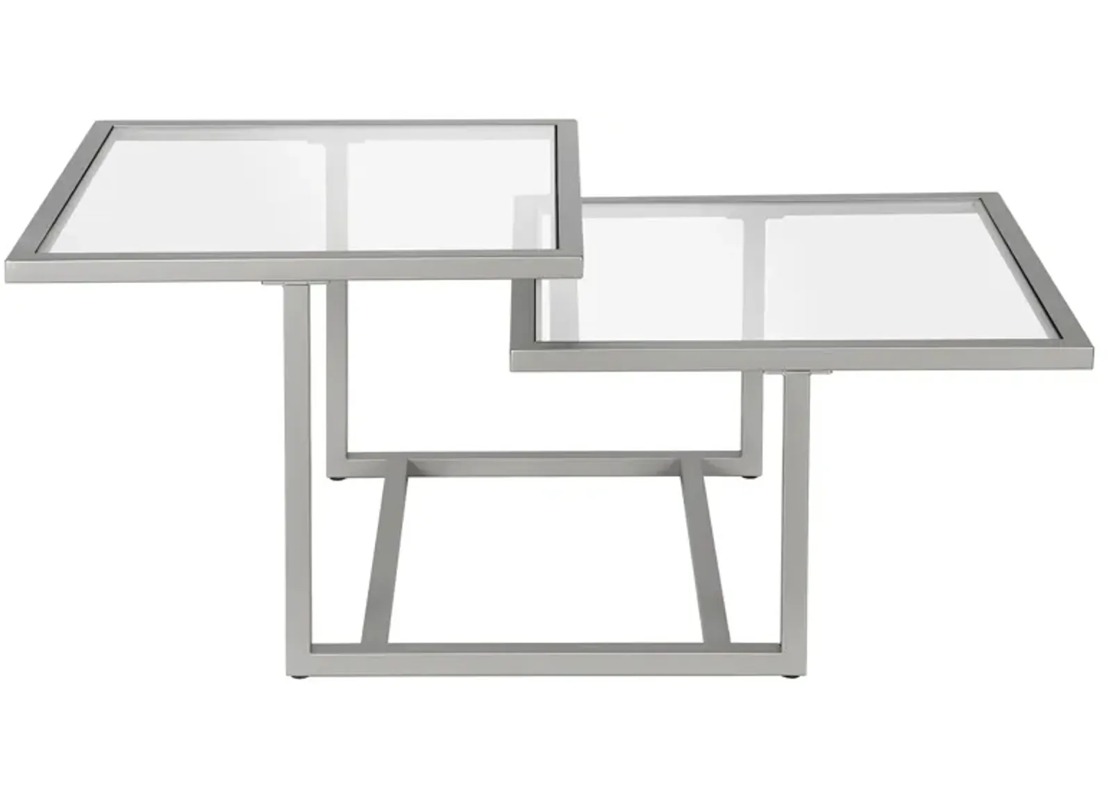 Amalie Two-Tier Coffee Table in Nickel by Hudson & Canal