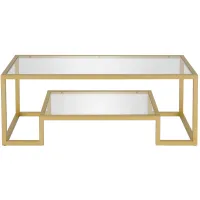 Vicky Rectangular Coffee Table in Brass by Hudson & Canal