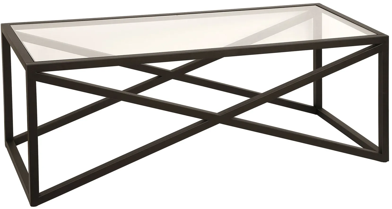 Calix Rectangular Coffee Table in Blackened Bronze by Hudson & Canal