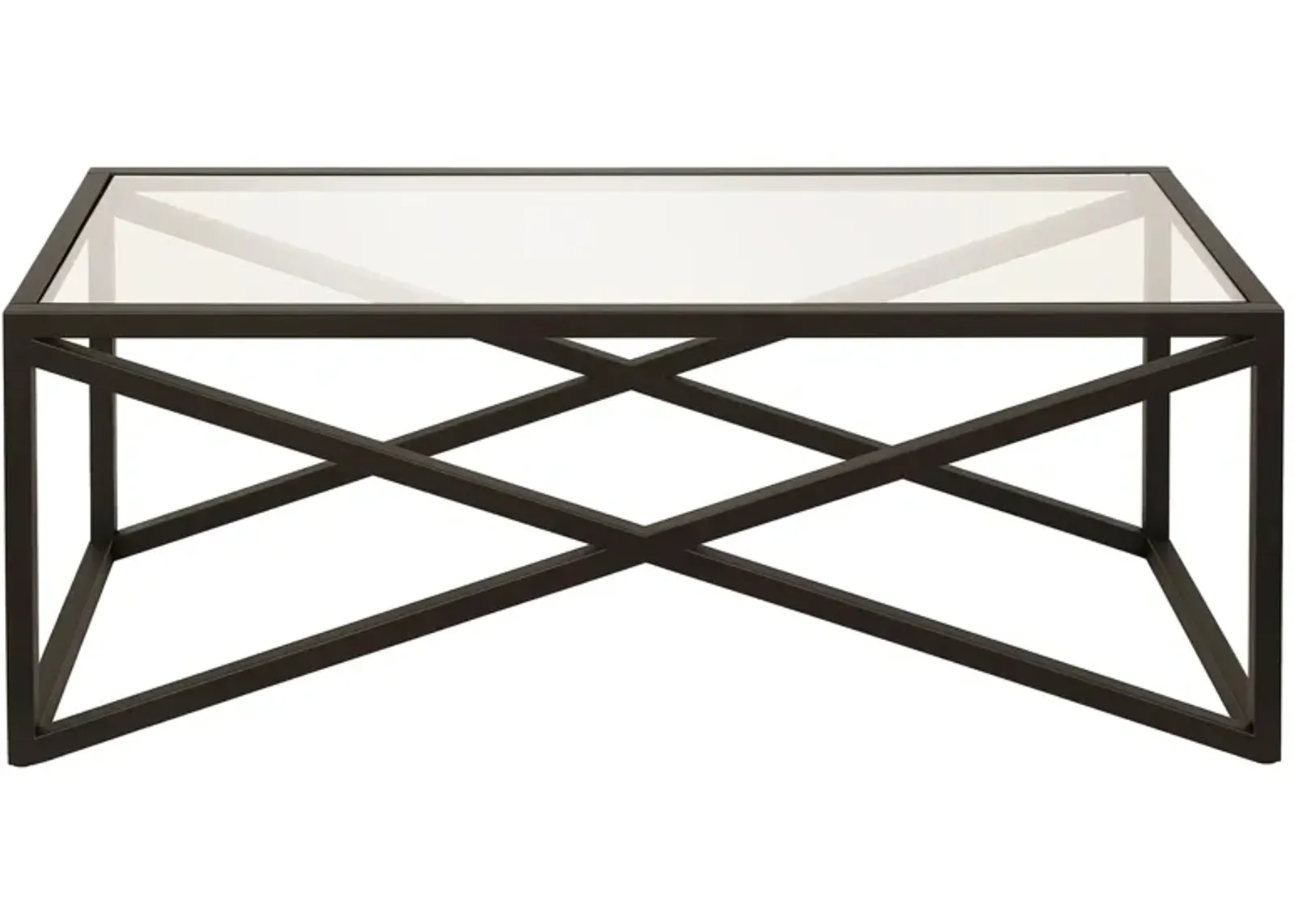 Calix Rectangular Coffee Table in Blackened Bronze by Hudson & Canal