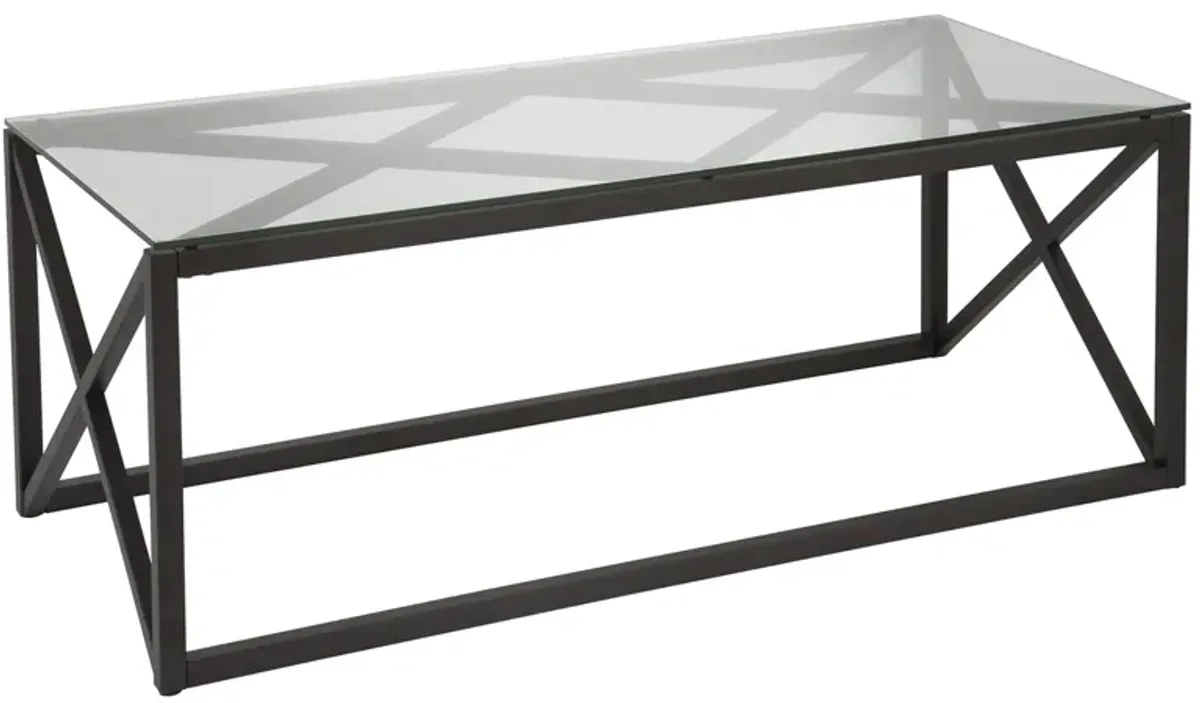 Doreen Rectangular Coffee Table in Blackened Bronze by Hudson & Canal