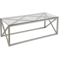 Doreen Rectangular Coffee Table in Satin Nickel by Hudson & Canal