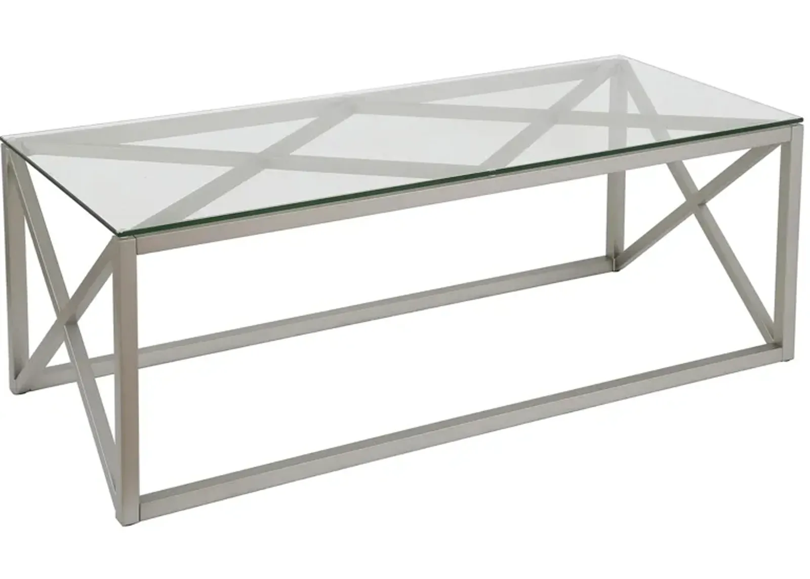 Doreen Rectangular Coffee Table in Satin Nickel by Hudson & Canal