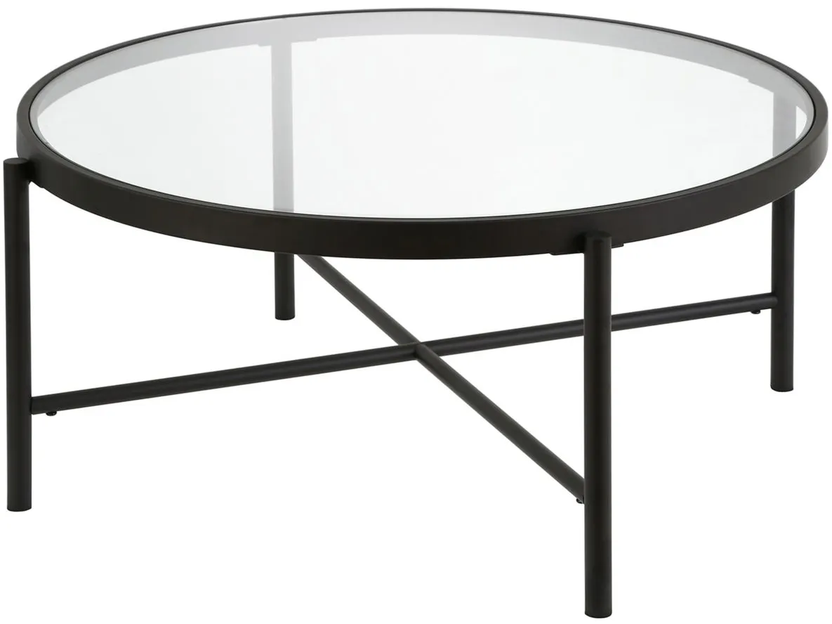 Duxbury Round Coffee Table in Blackened Bronze by Hudson & Canal