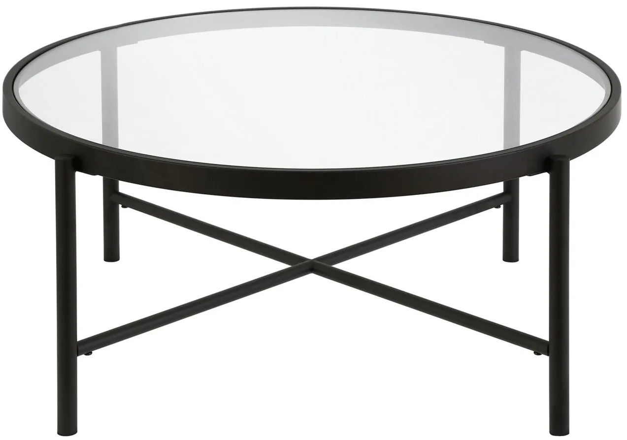 Duxbury Round Coffee Table in Blackened Bronze by Hudson & Canal