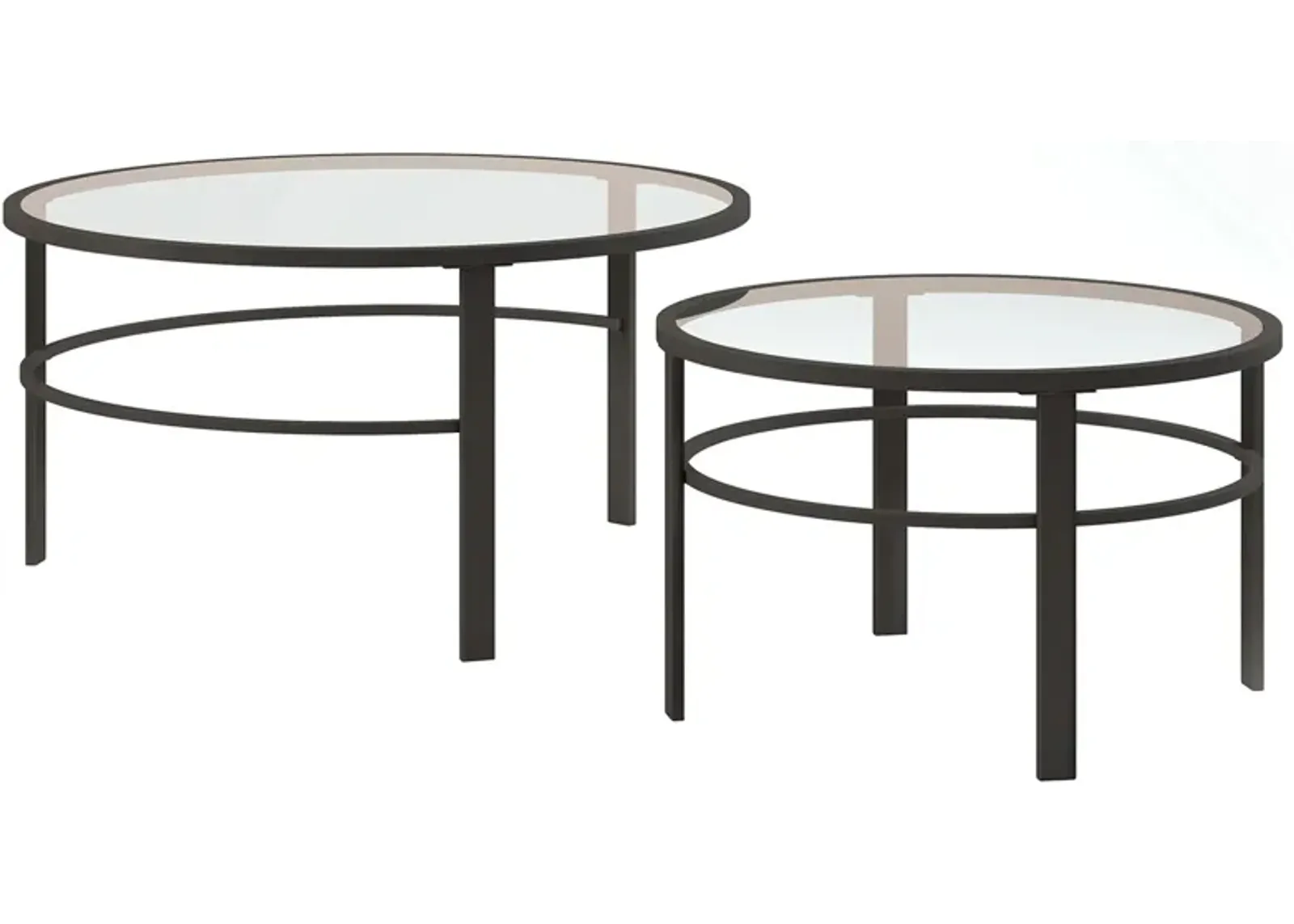 Gaia Round Nesting Coffee Table Set in Blackened Bronze by Hudson & Canal