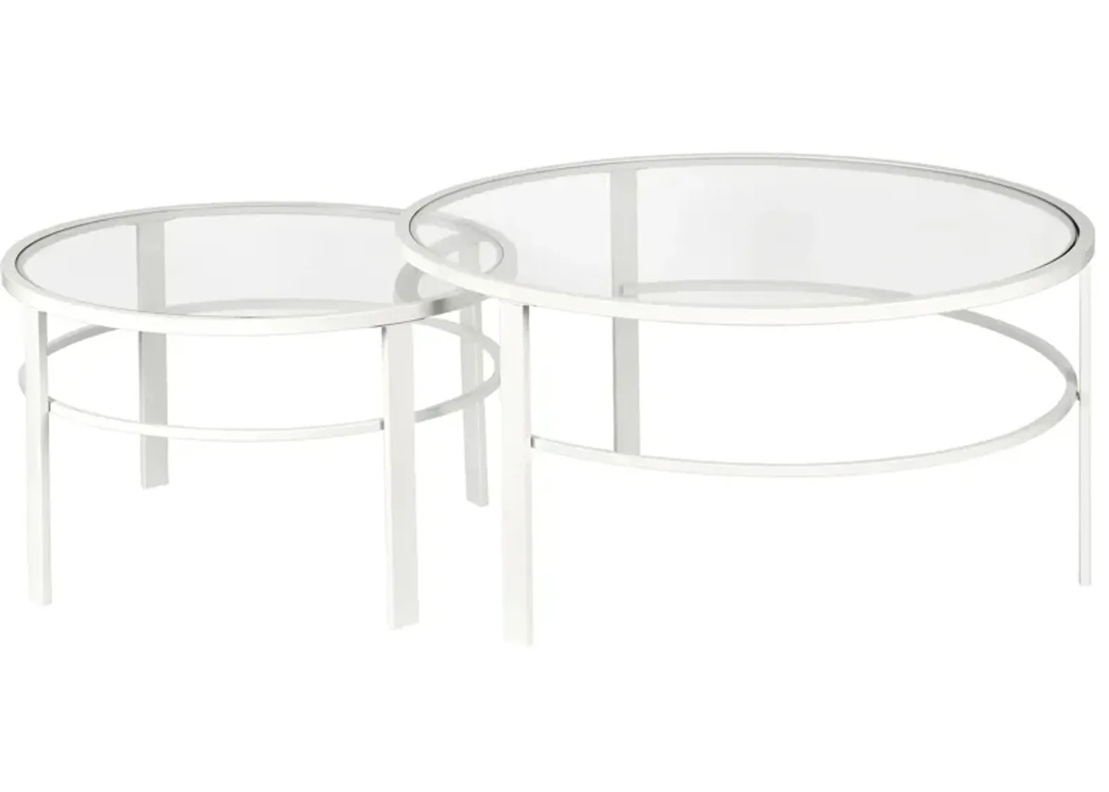 Gaia Nesting Coffee Table Set in White by Hudson & Canal