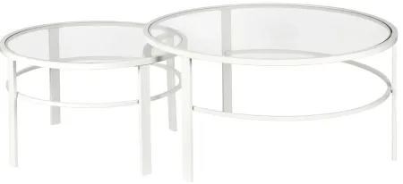 Gaia Nesting Coffee Table Set in White by Hudson & Canal