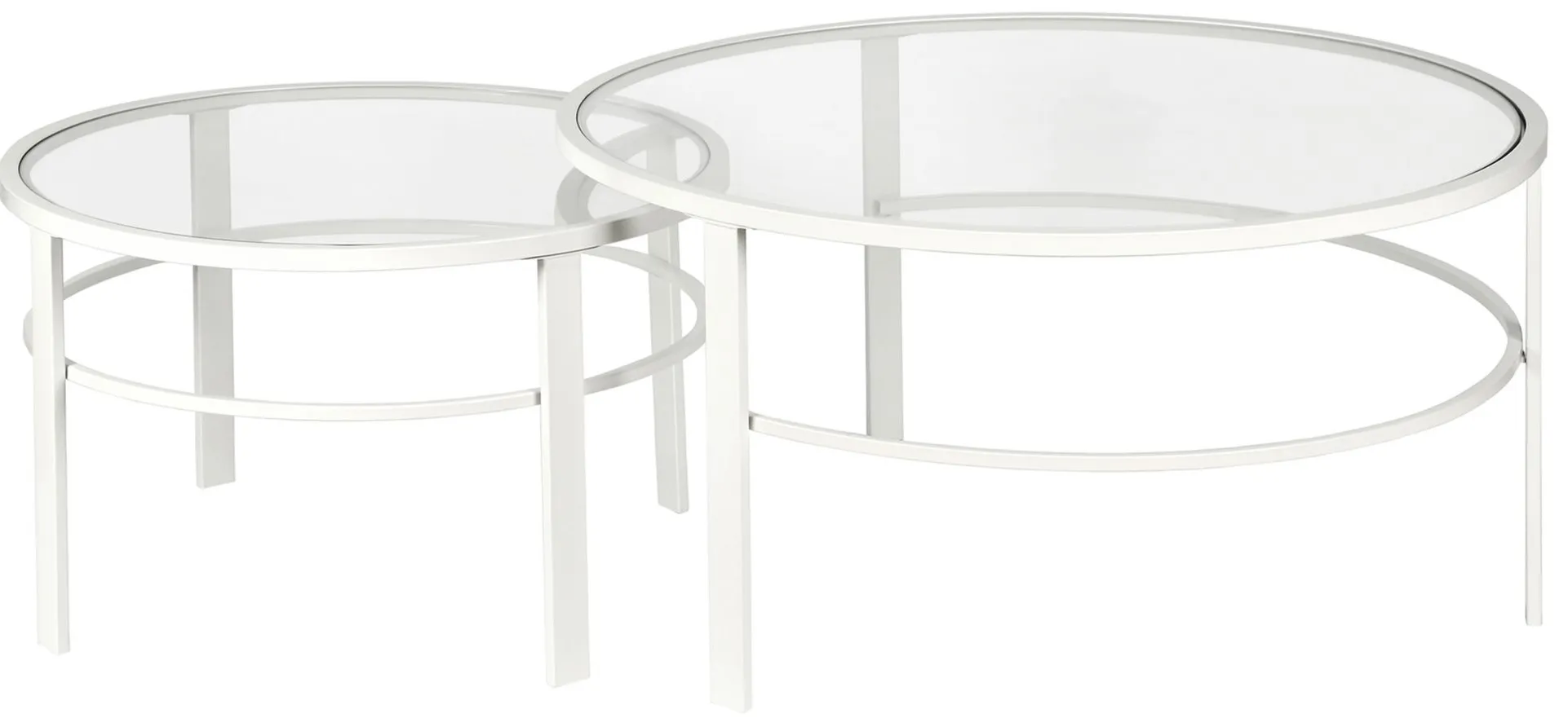 Gaia Nesting Coffee Table Set in White by Hudson & Canal