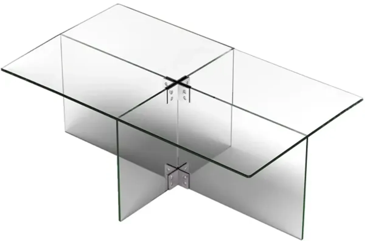 Gehry Rectangular Clear Glass Coffee Table