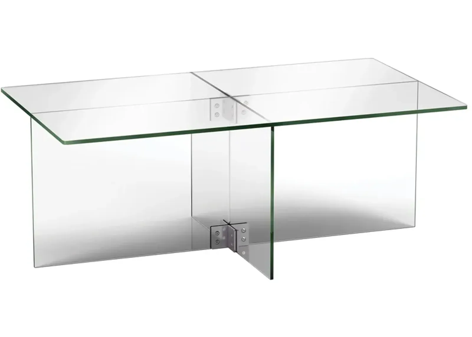 Gehry Rectangular Clear Glass Coffee Table in Clear Glass by Hudson & Canal