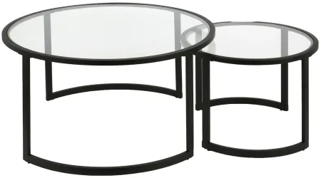 Mitera Round Nesting Coffee Table Set in Blackened Bronze by Hudson & Canal