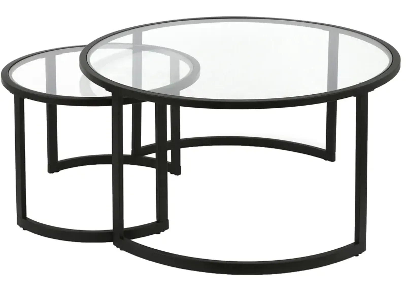 Mitera Round Nesting Coffee Table Set in Blackened Bronze by Hudson & Canal