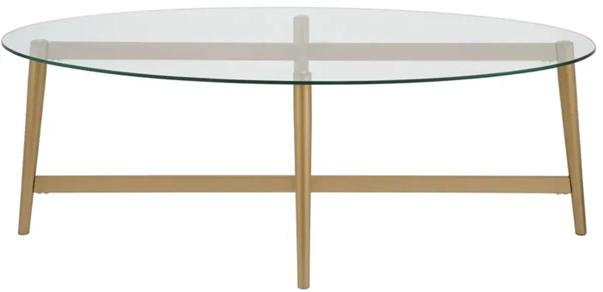 Olson Oval Coffee Table in Brass by Hudson & Canal