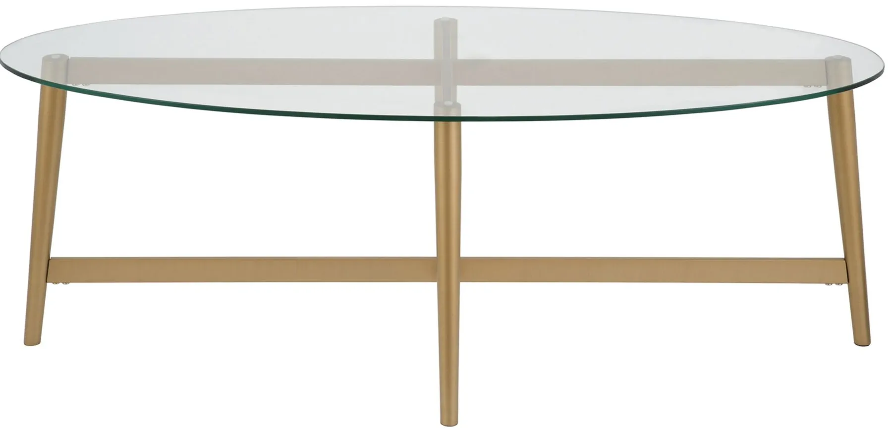 Olson Oval Coffee Table in Brass by Hudson & Canal