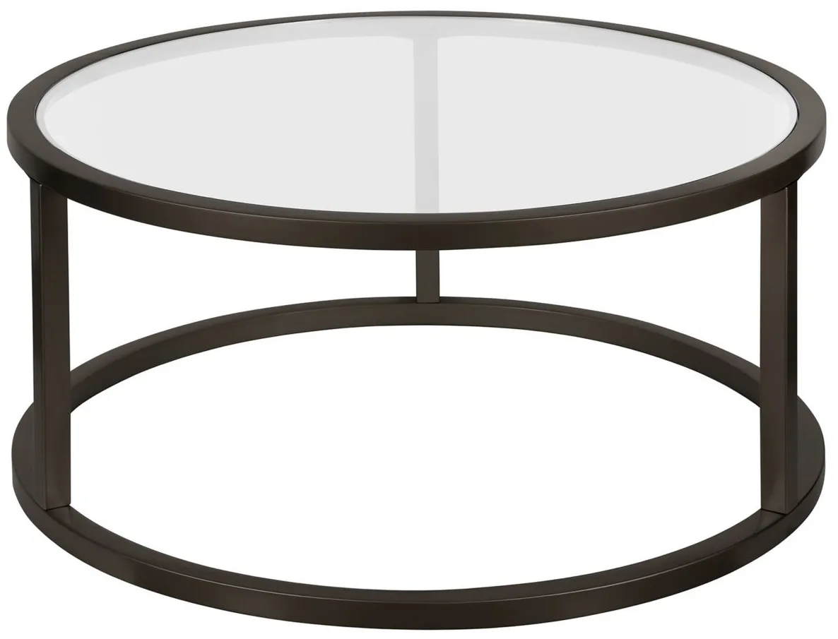 Parker Round Coffee Table in Blackened Bronze by Hudson & Canal