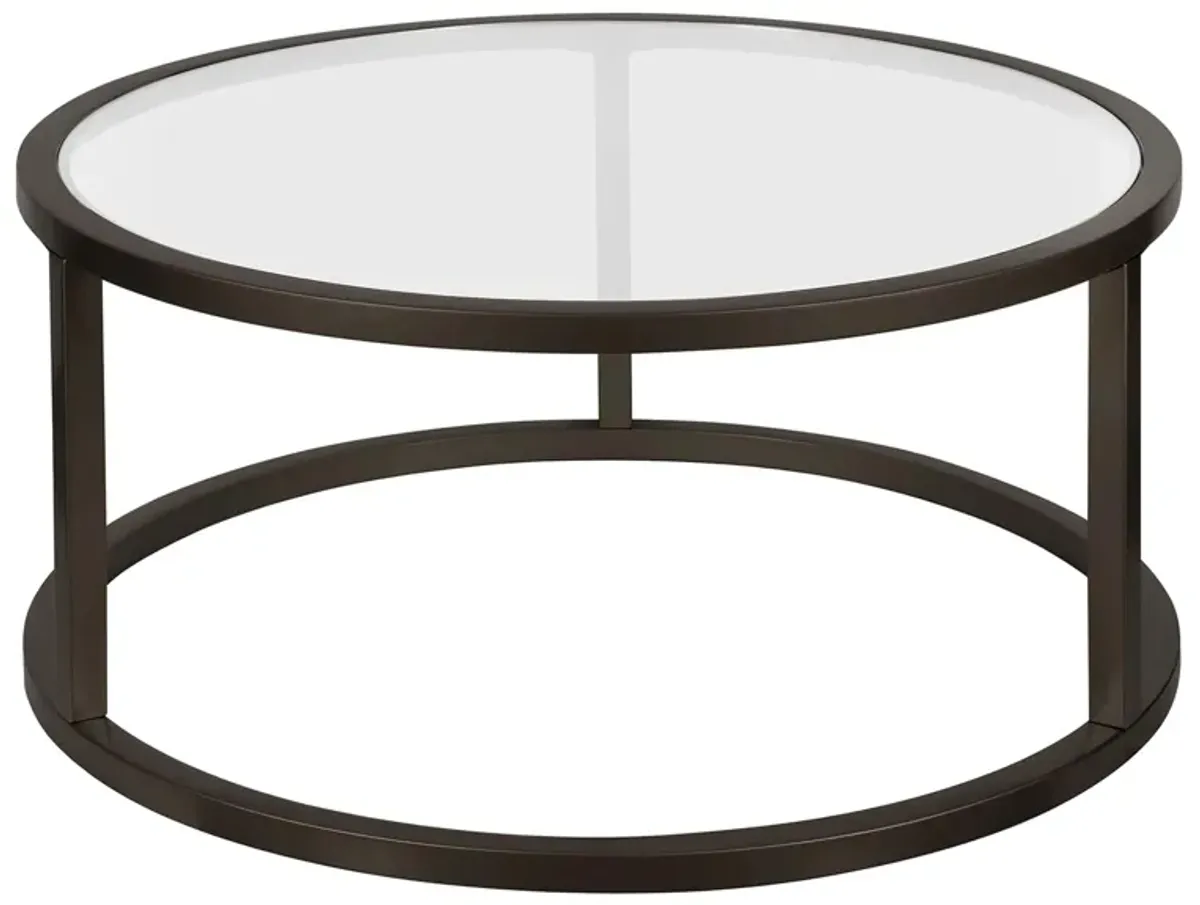 Parker Round Coffee Table in Blackened Bronze by Hudson & Canal