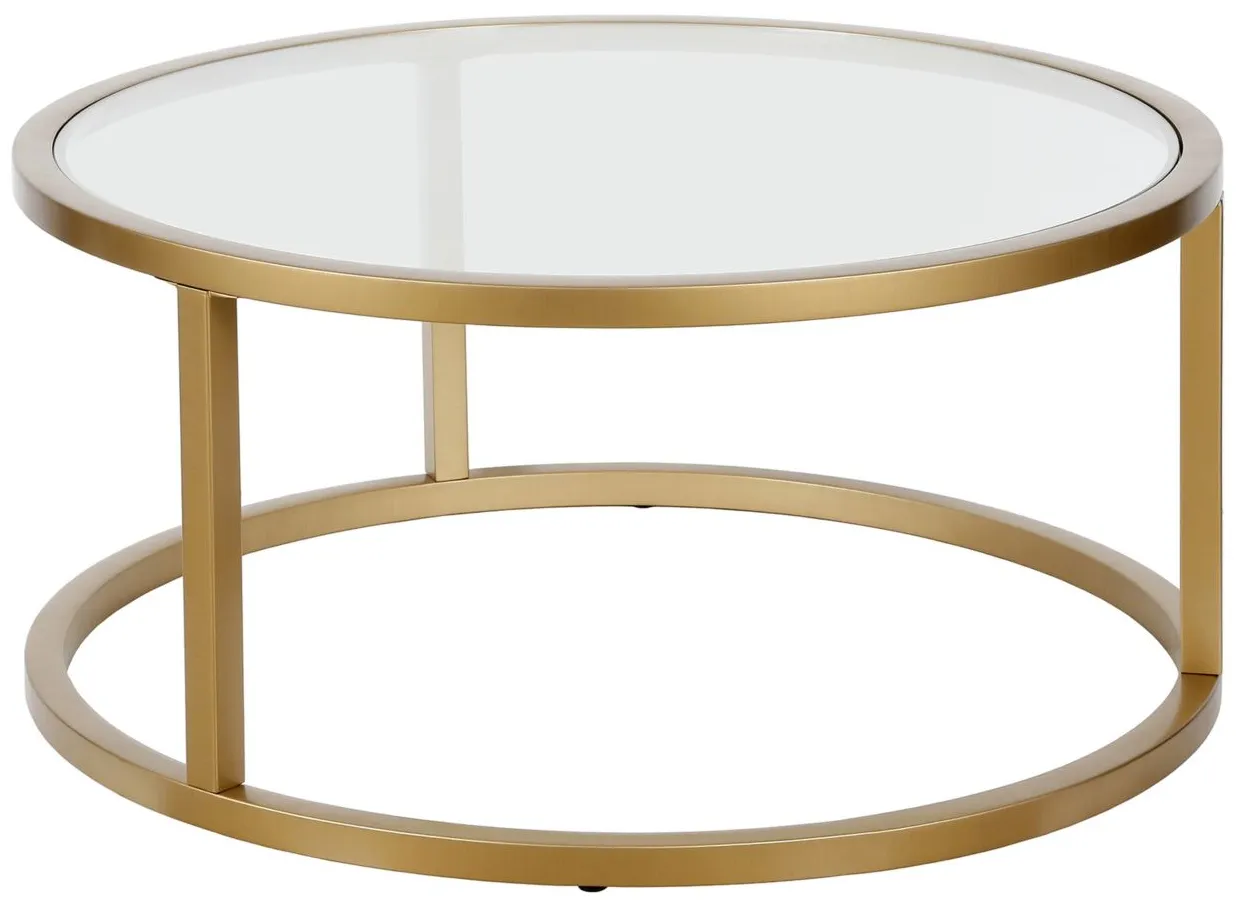 Parker Round Coffee Table in Brass by Hudson & Canal