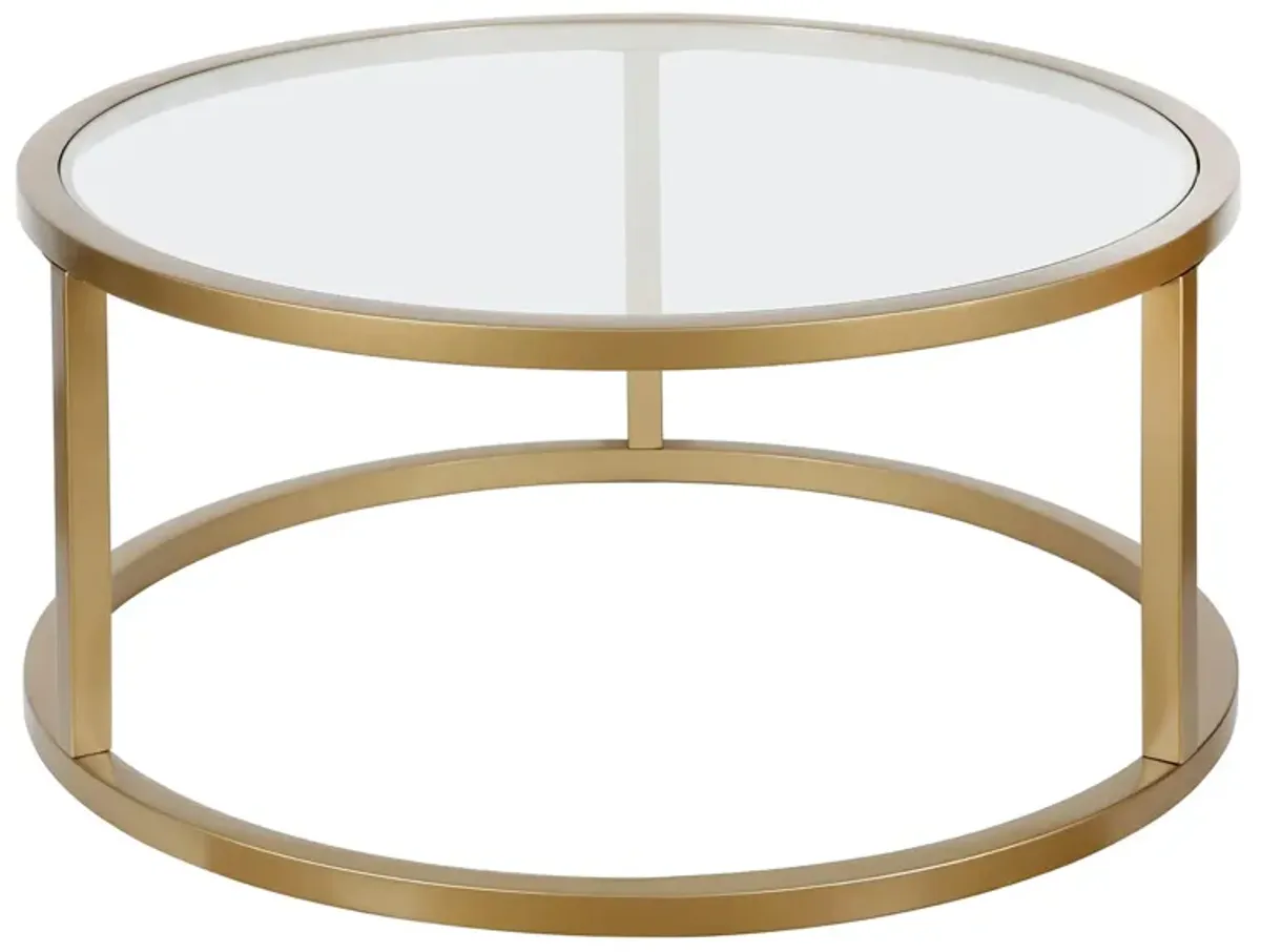 Parker Round Coffee Table in Brass by Hudson & Canal