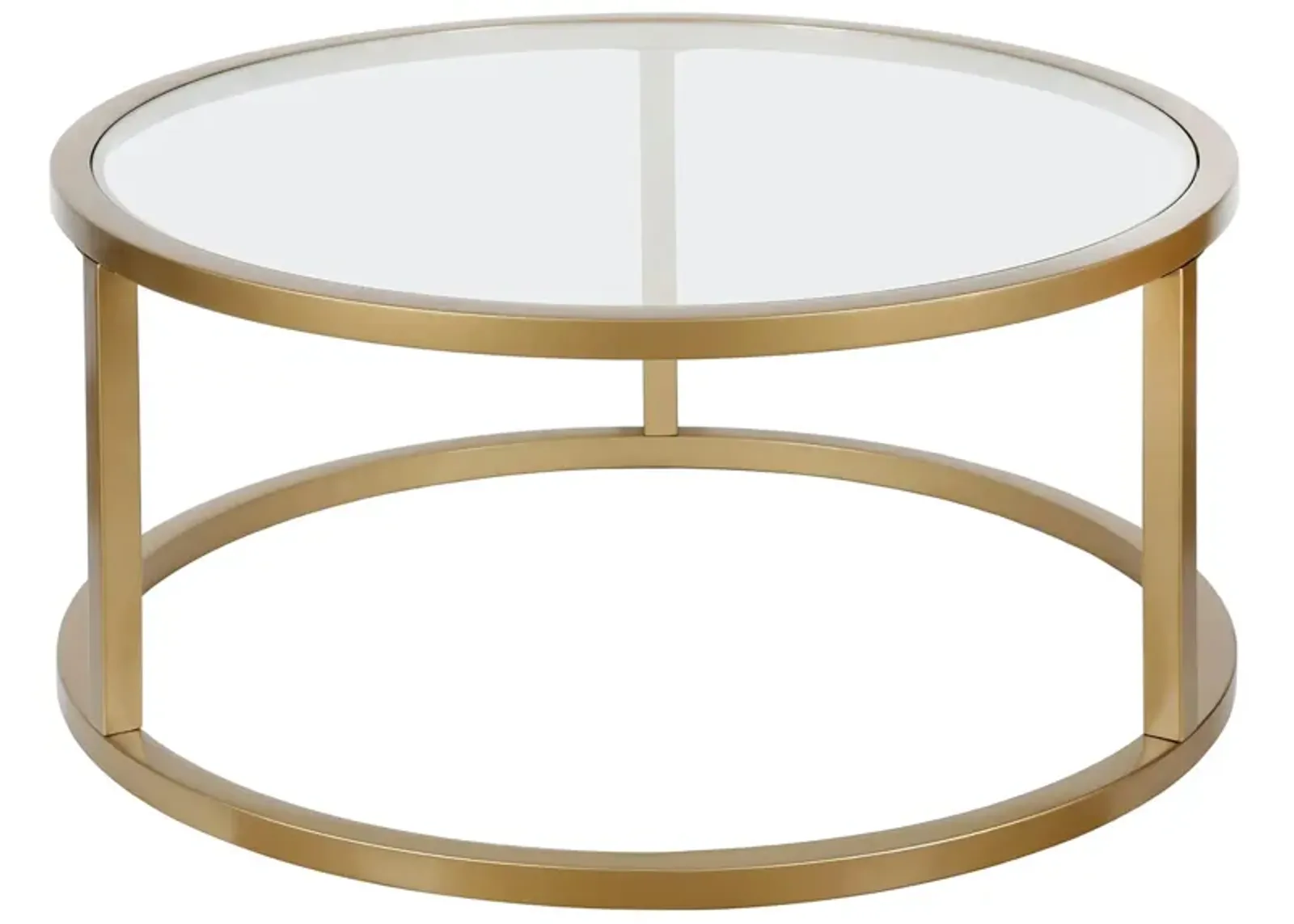 Parker Round Coffee Table in Brass by Hudson & Canal