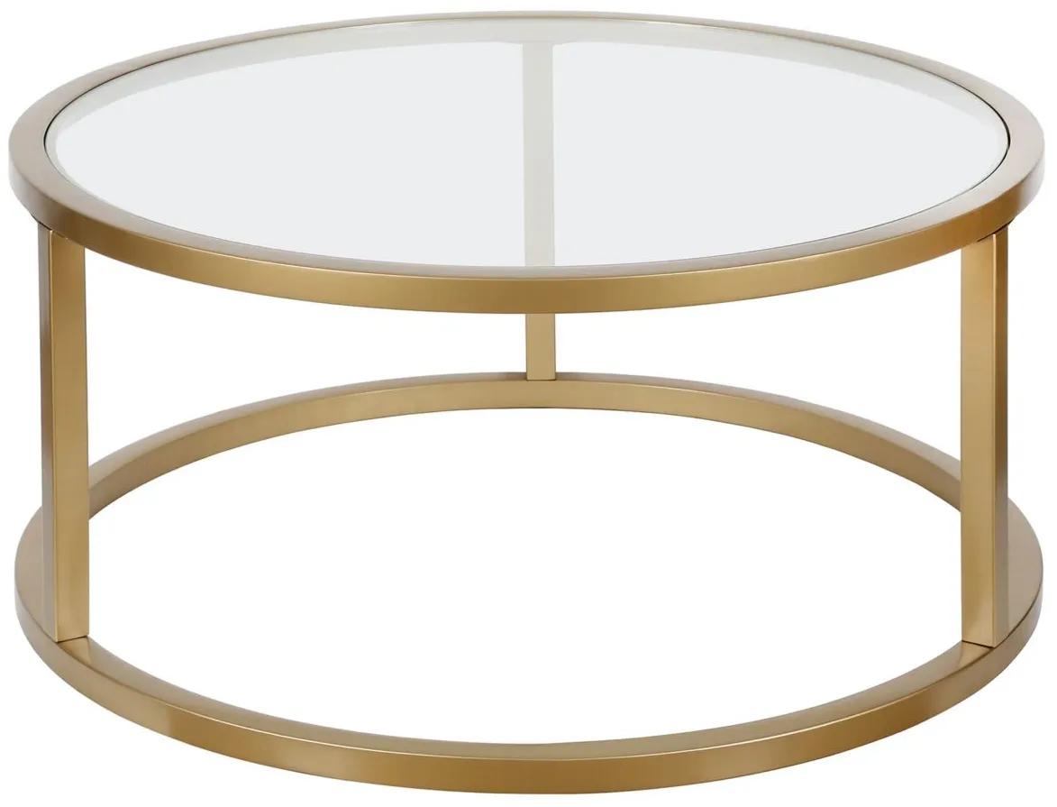 Parker Round Coffee Table in Brass by Hudson & Canal