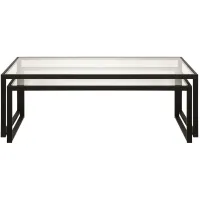 Richie Rectangular Nesting Coffee Table Set in Blackened Bronze by Hudson & Canal