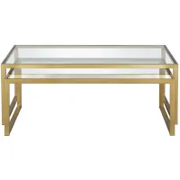 Richie Rectangular Nesting Coffee Table Set in Brass by Hudson & Canal