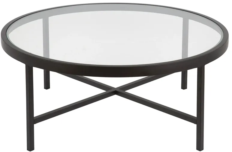 Xivil Round Coffee Table in Blackened Bronze by Hudson & Canal